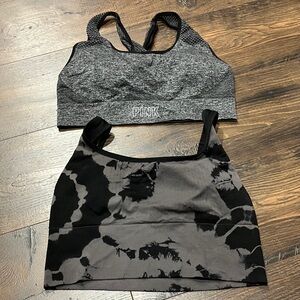 PINK Victoria's Secret Black and Gray Tie-Dye Bra